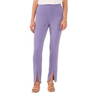 New 1 State Split Cuff Straight Leg Pants Front Slit Trousers Purple Size 18W